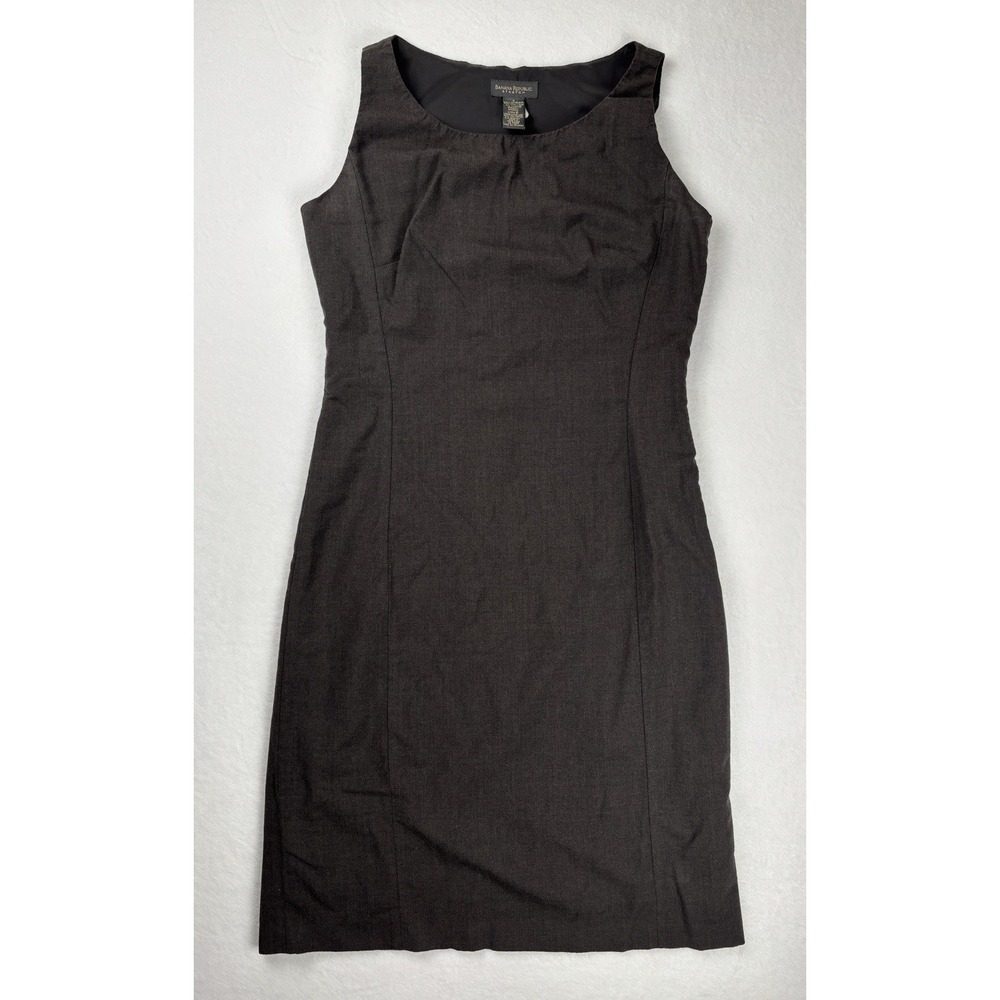 Banana Republic Women's Stretch Sheath Dress‎ Sleeveless Charcoal Size 8
